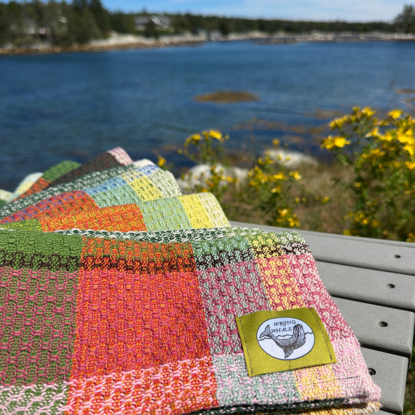 Handwoven Cotton Tea Towel, Design: Growth #1