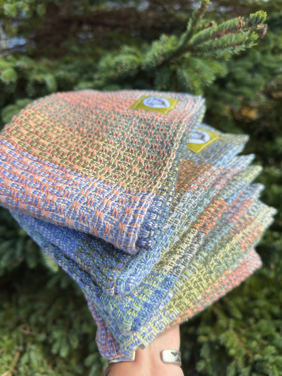 Handwoven Cotton Tea Towel, Design: Leah's First #2