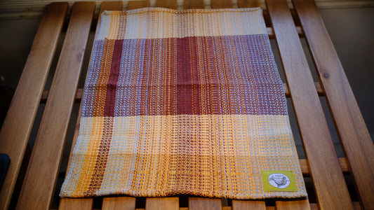 Handwoven Cotton Tea Towel (Design: Favorite Flannel, #6)