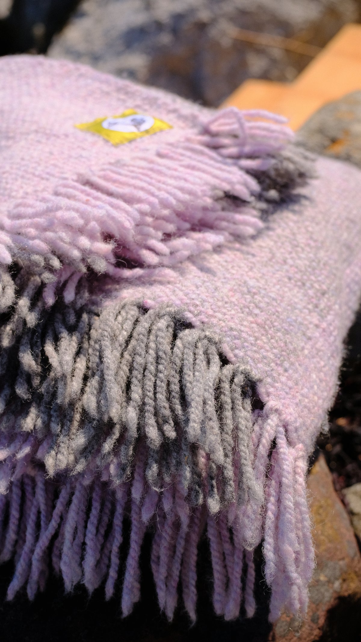 Handwoven Canadian Wool Blanket, Fundy Fog