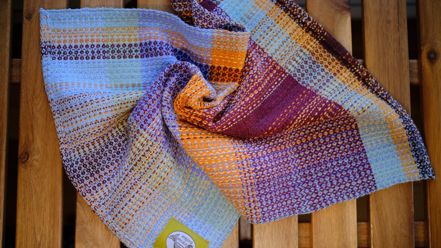 Handwoven Cotton Tea Towel (Design: Favorite Flannel, #1)