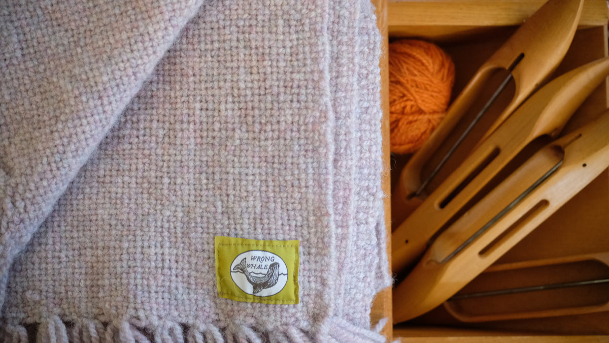 Handwoven Canadian Wool Blanket, Fundy Fog