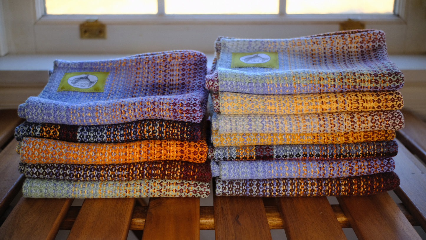 Handwoven Cotton Tea Towel (Design: Favorite Flannel, #1)