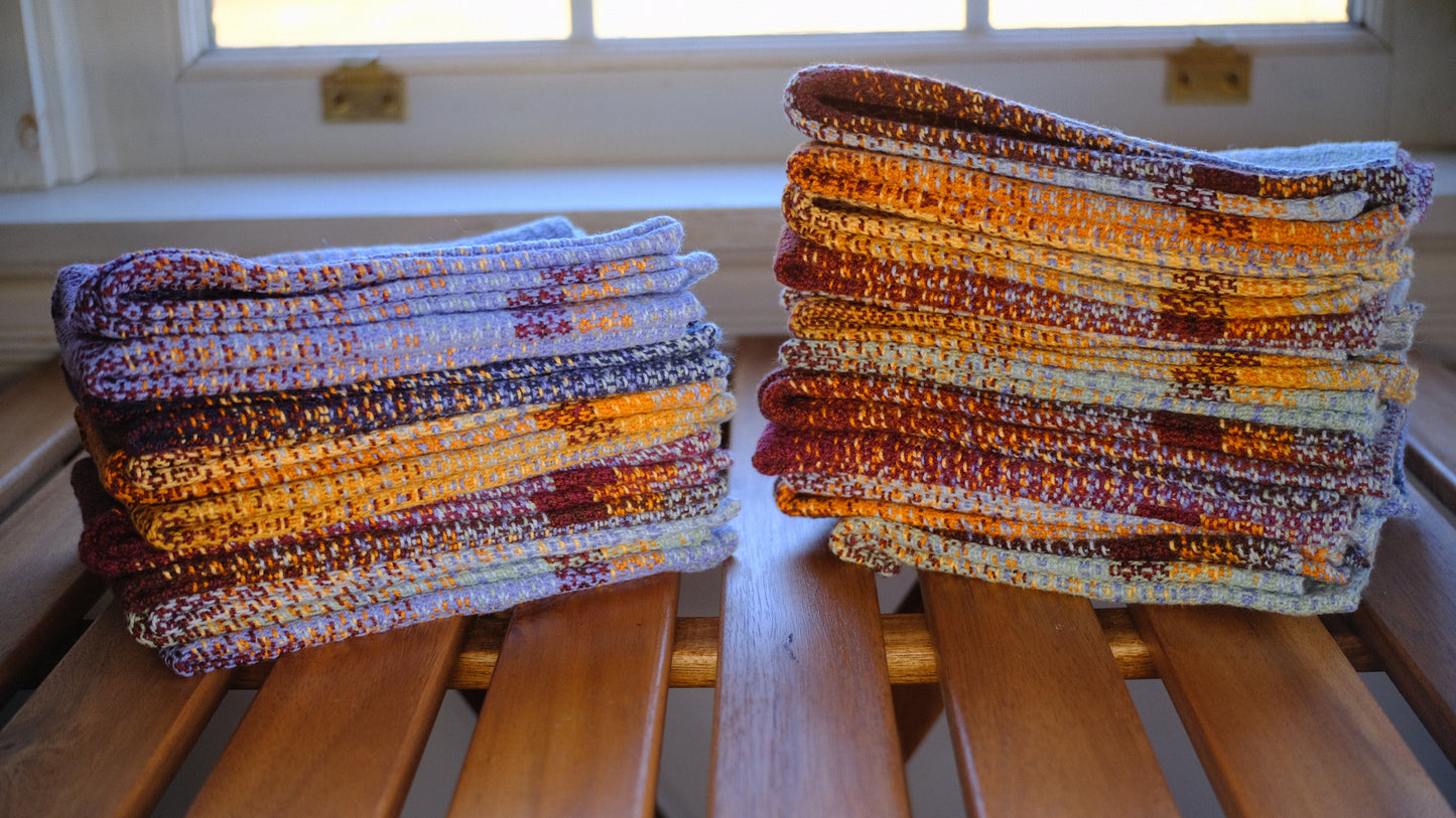 Handwoven Cotton Tea Towel (Design: Favorite Flannel, #1)