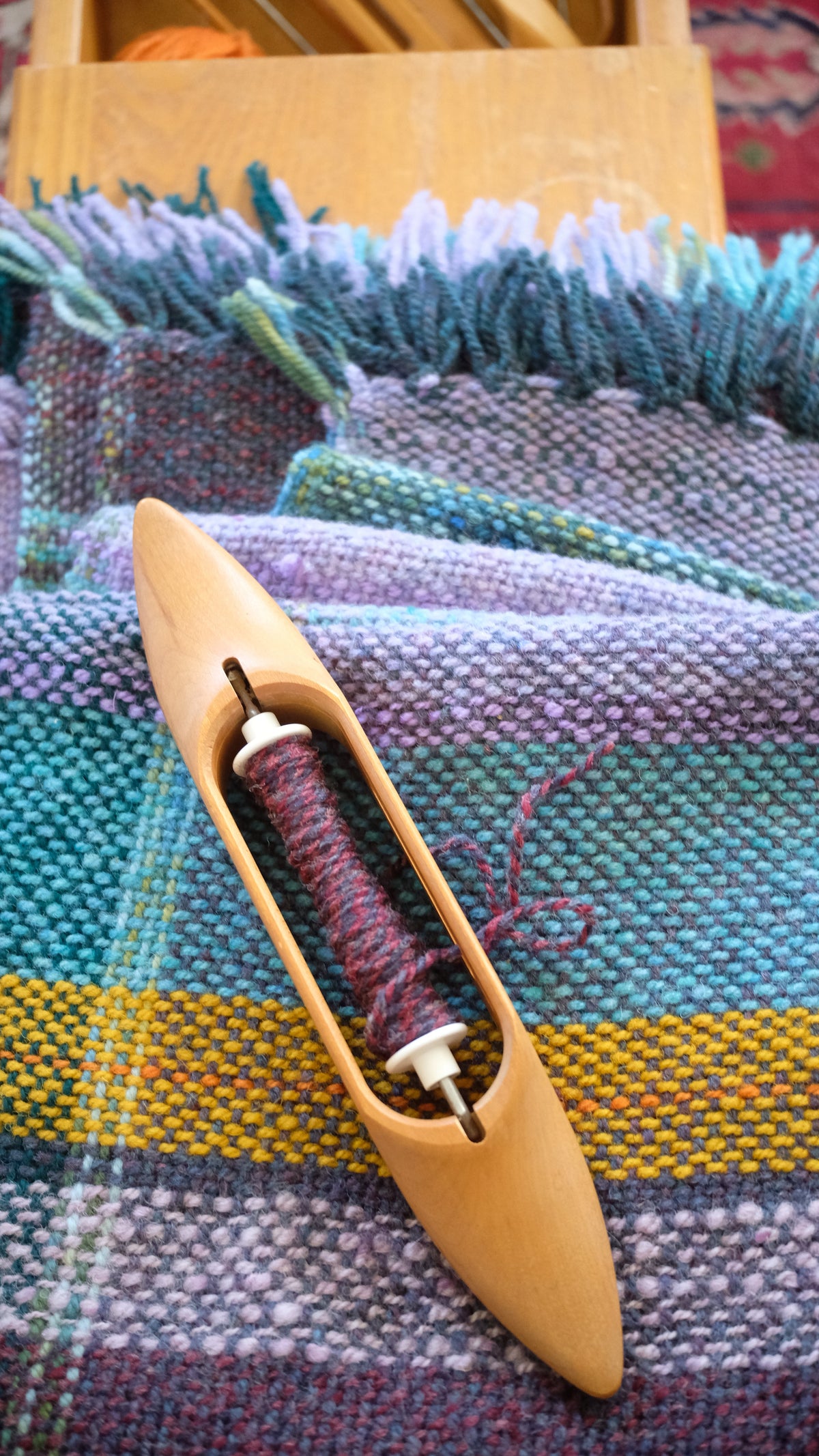 Handwoven Canadian Wool Blanket, 9 of Coins