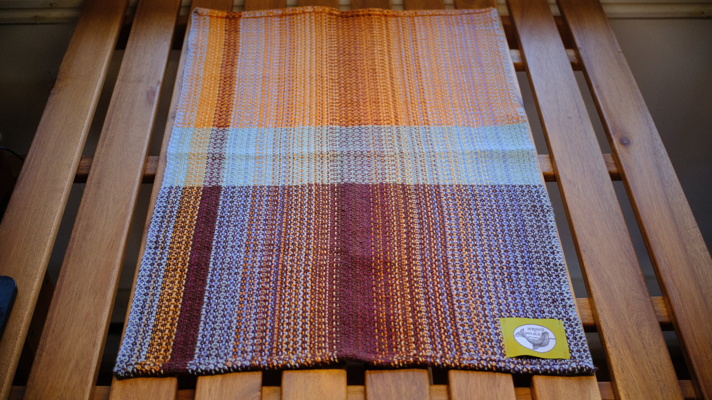 Handwoven Cotton Tea Towel (Design: Favorite Flannel, #11)
