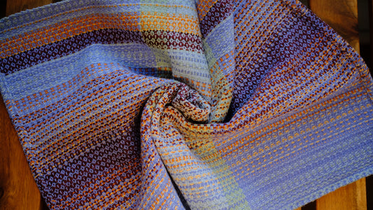 Handwoven Cotton Tea Towel (Design: Favorite Flannel, #10)