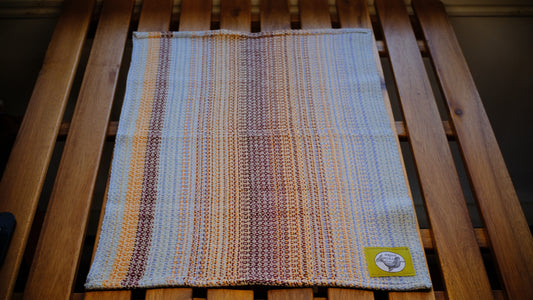 Handwoven Cotton Tea Towel (Design: Favorite Flannel, #7)
