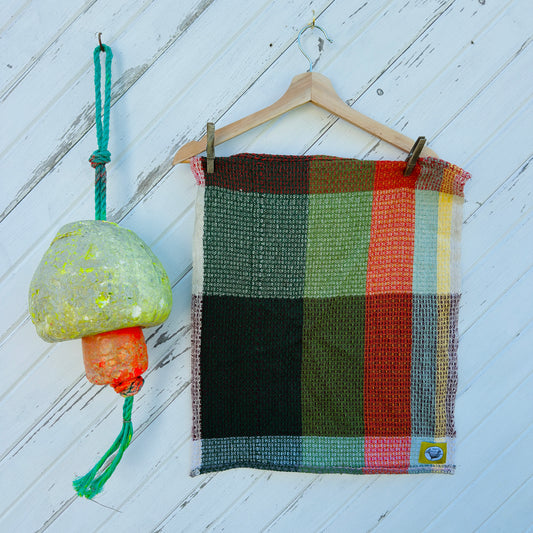 Handwoven Cotton Tea Towel,  Design: Growth #5