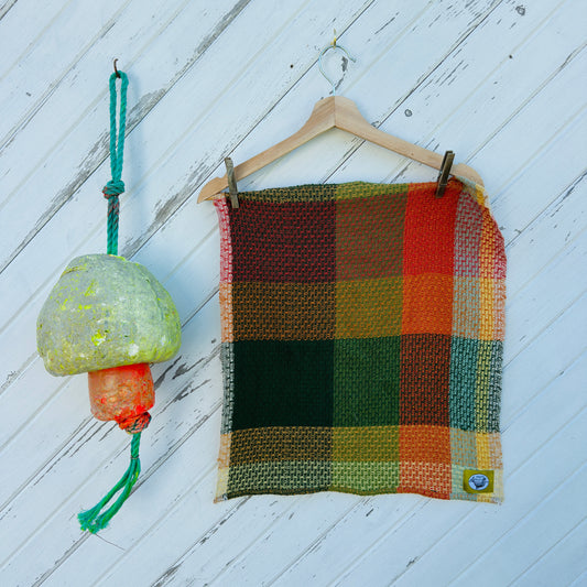 Handwoven Cotton Tea Towel,  Design: Growth #7