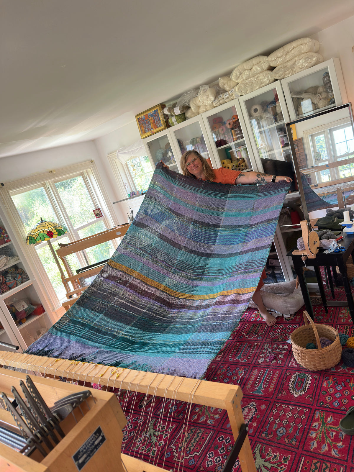 Handwoven Canadian Wool Blanket, 9 of Coins