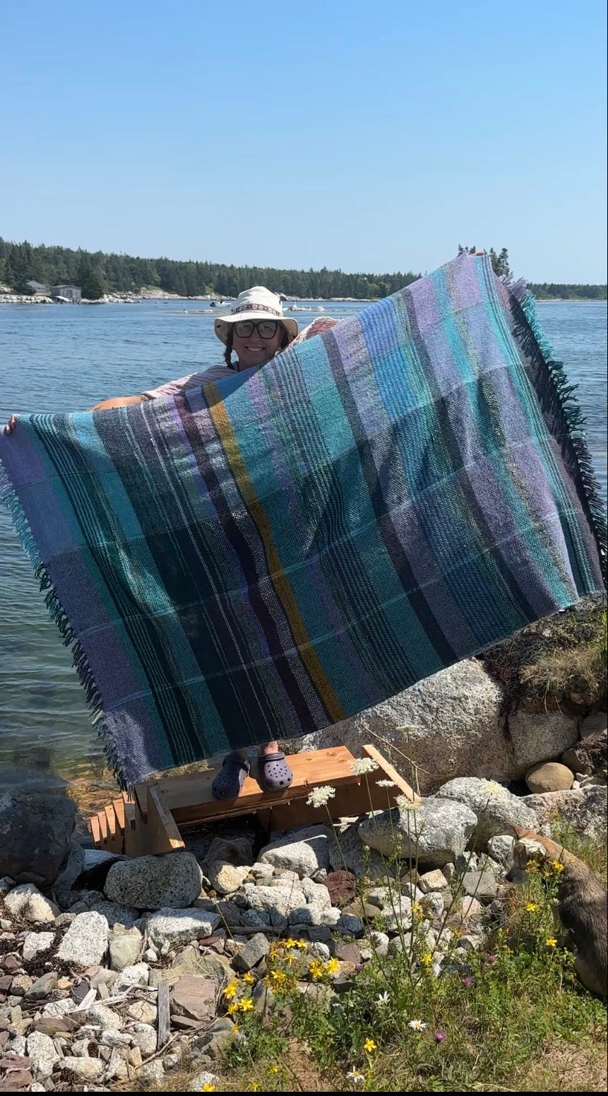 Handwoven Canadian Wool Blanket, 9 of Coins