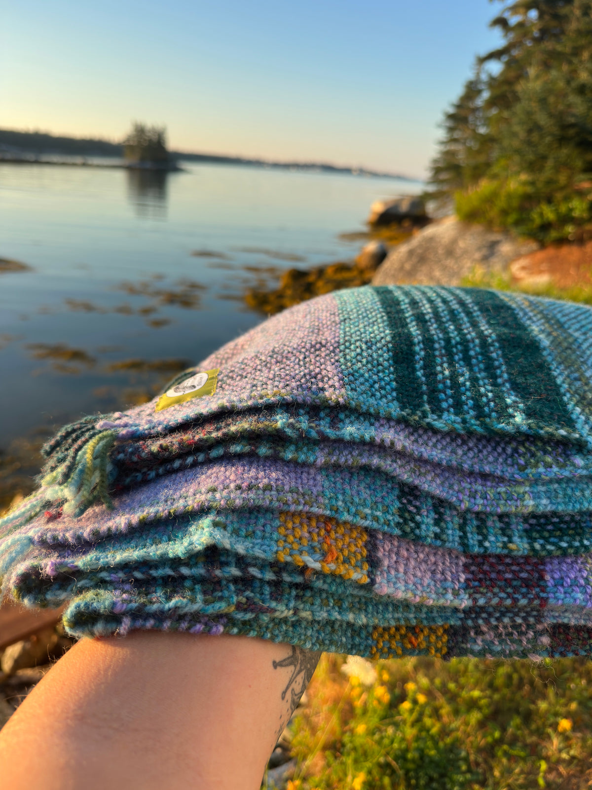 Handwoven Canadian Wool Blanket, 9 of Coins
