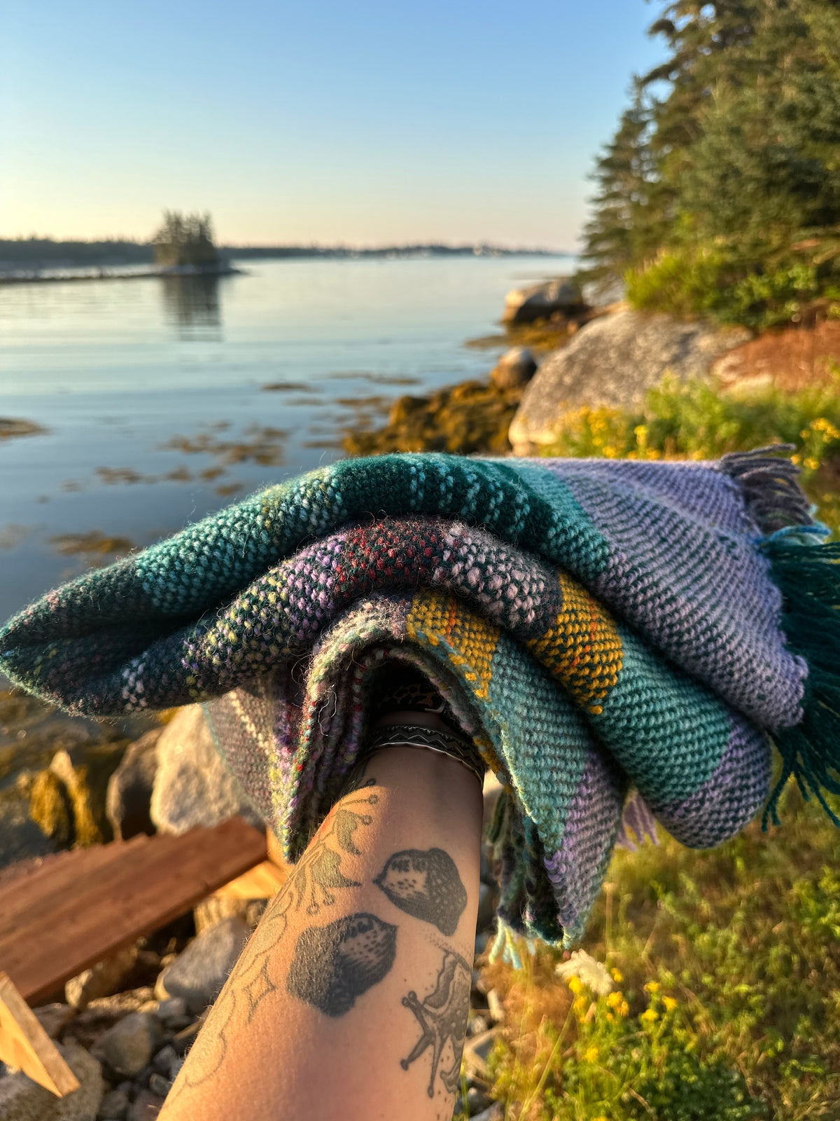 Handwoven Canadian Wool Blanket, 9 of Coins