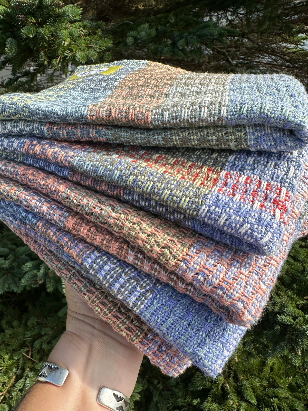 Handwoven Cotton Tea Towel,  Design: Leah's First #5