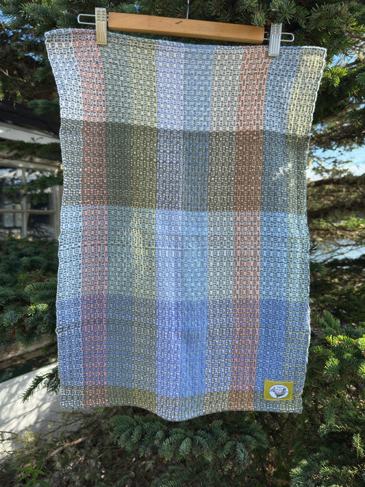 Handwoven Cotton Tea Towel,  Design: Leah's First #2