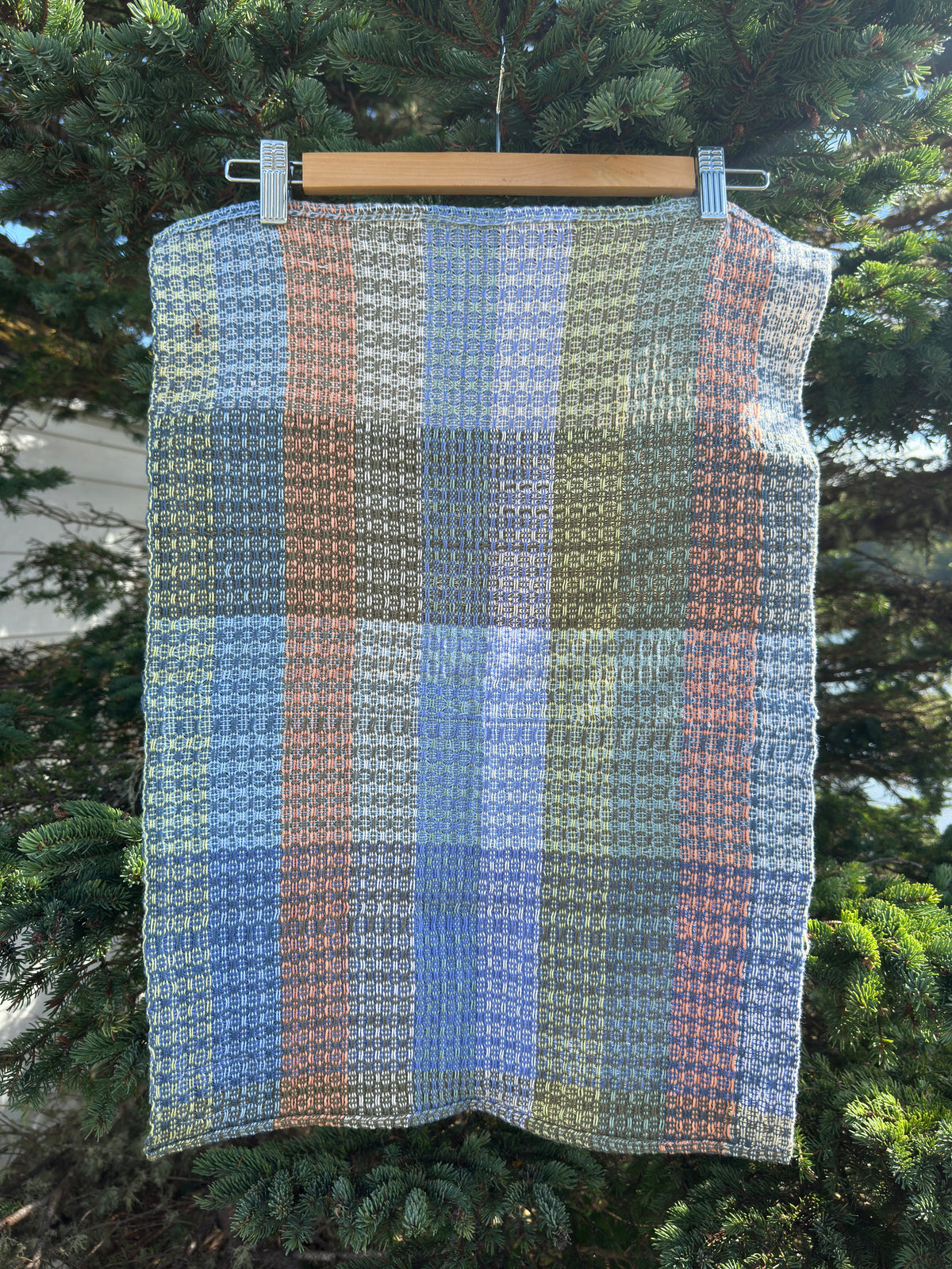 Handwoven Cotton Tea Towel,  Design: Leah's First #2