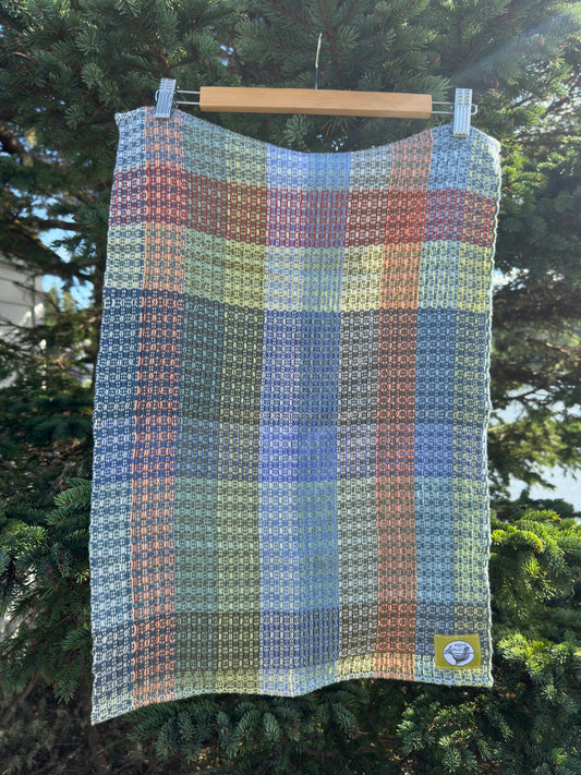 Handwoven Cotton Tea Towel,  Design: Leah's First #3