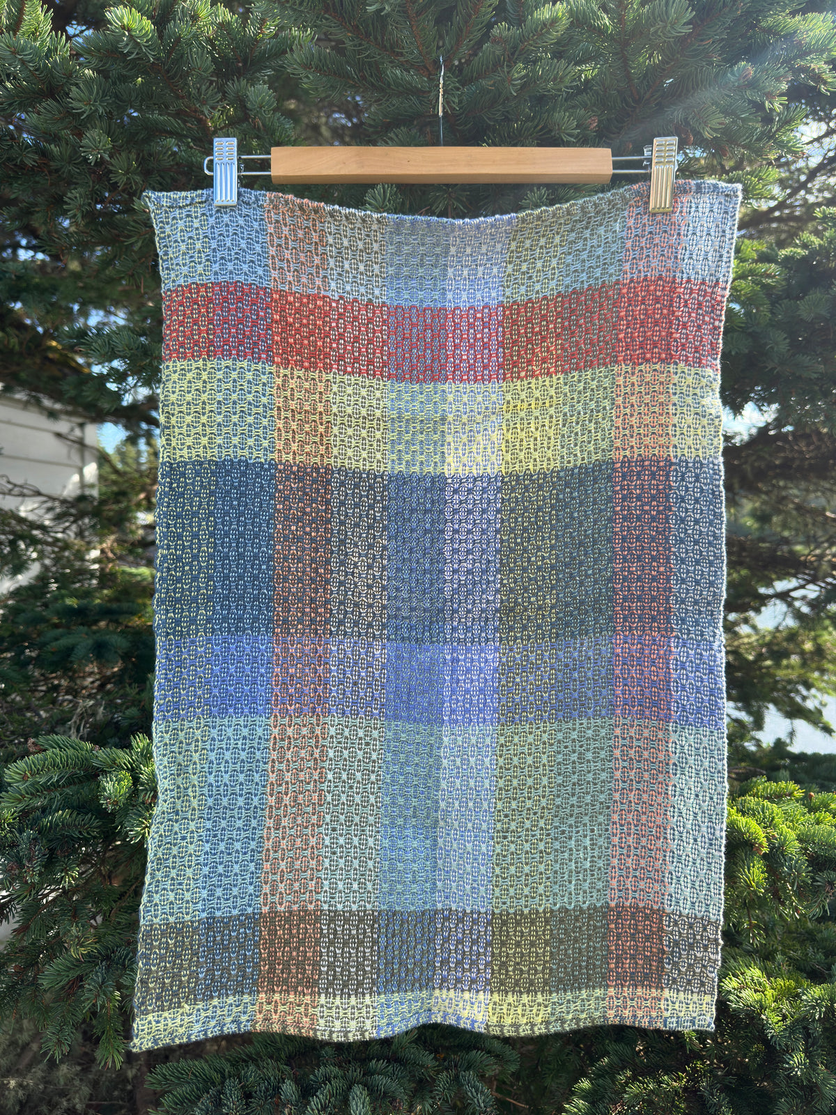 Handwoven Cotton Tea Towel,  Design: Leah's First #3