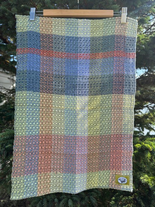 Handwoven Cotton Tea Towel,  Design: Leah's First #4