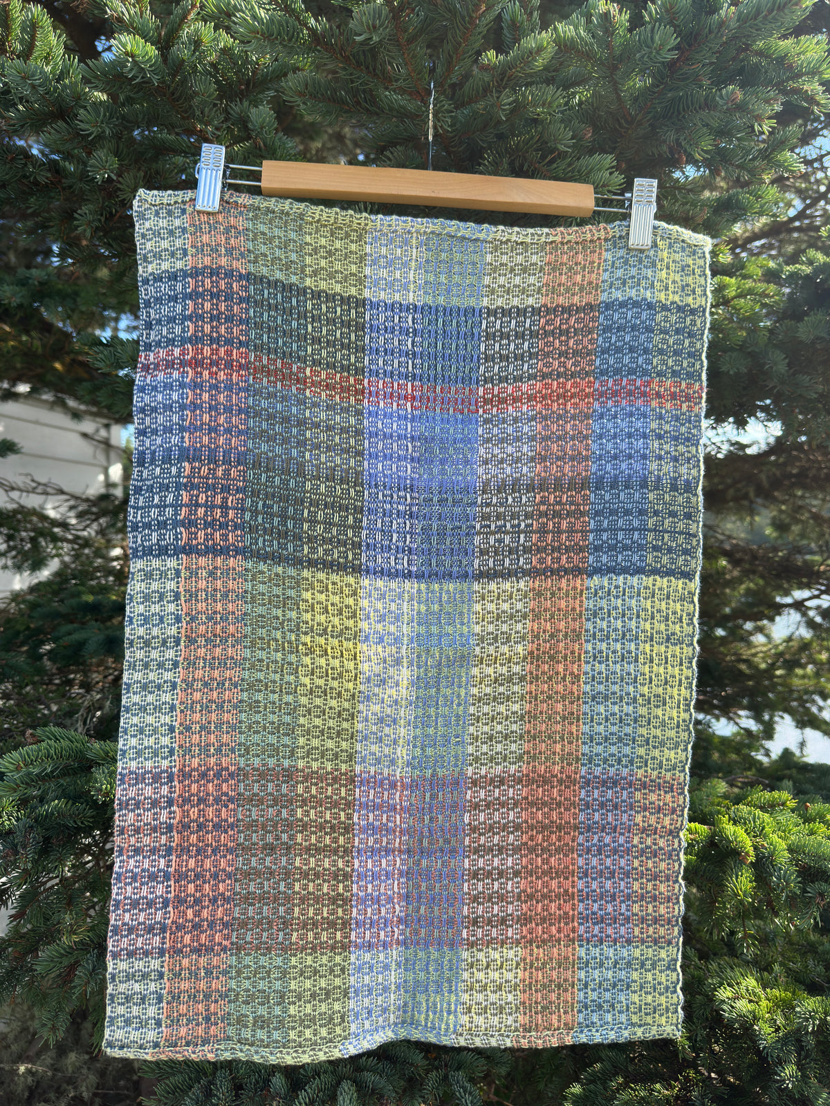 Handwoven Cotton Tea Towel,  Design: Leah's First #4