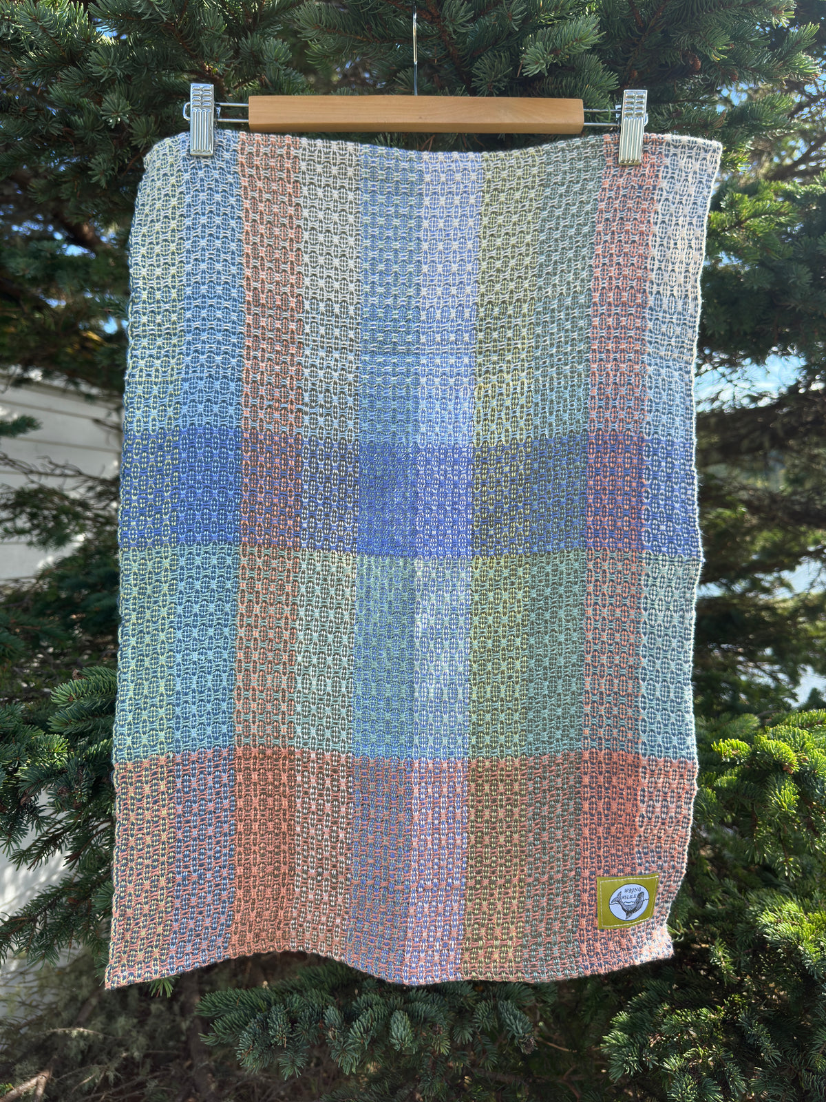 Handwoven Cotton Tea Towel,  Design: Leah's First #5