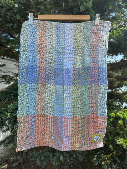 Handwoven Cotton Tea Towel,  Design: Leah's First #5
