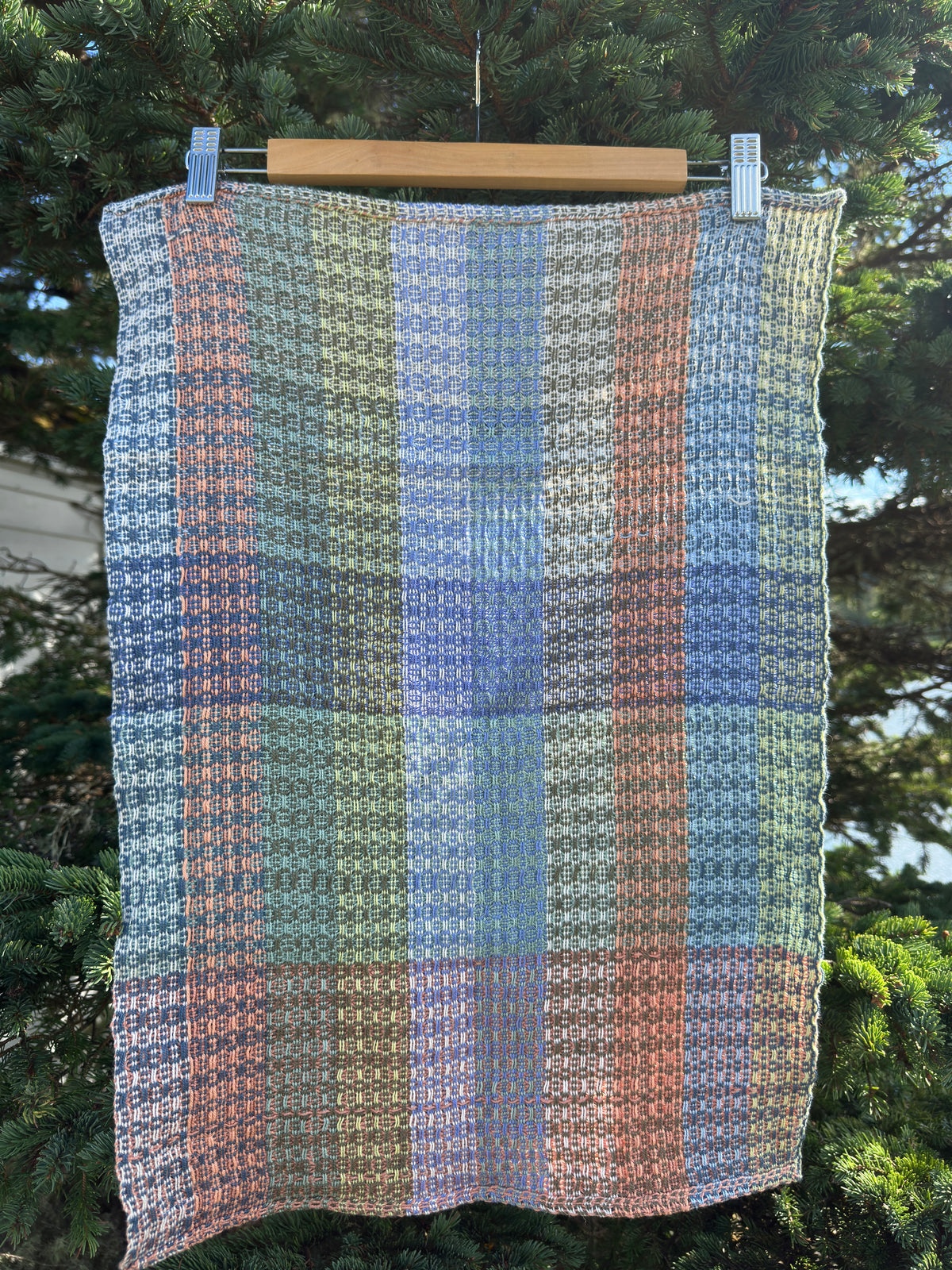 Handwoven Cotton Tea Towel,  Design: Leah's First #5