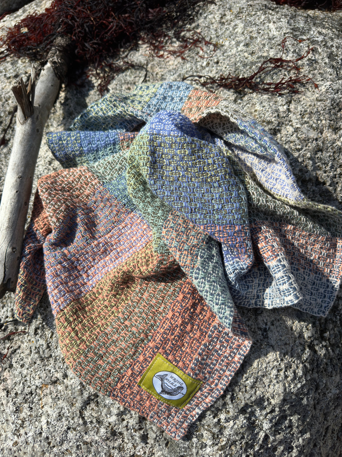 Handwoven Cotton Tea Towel,  Design: Leah's First #5